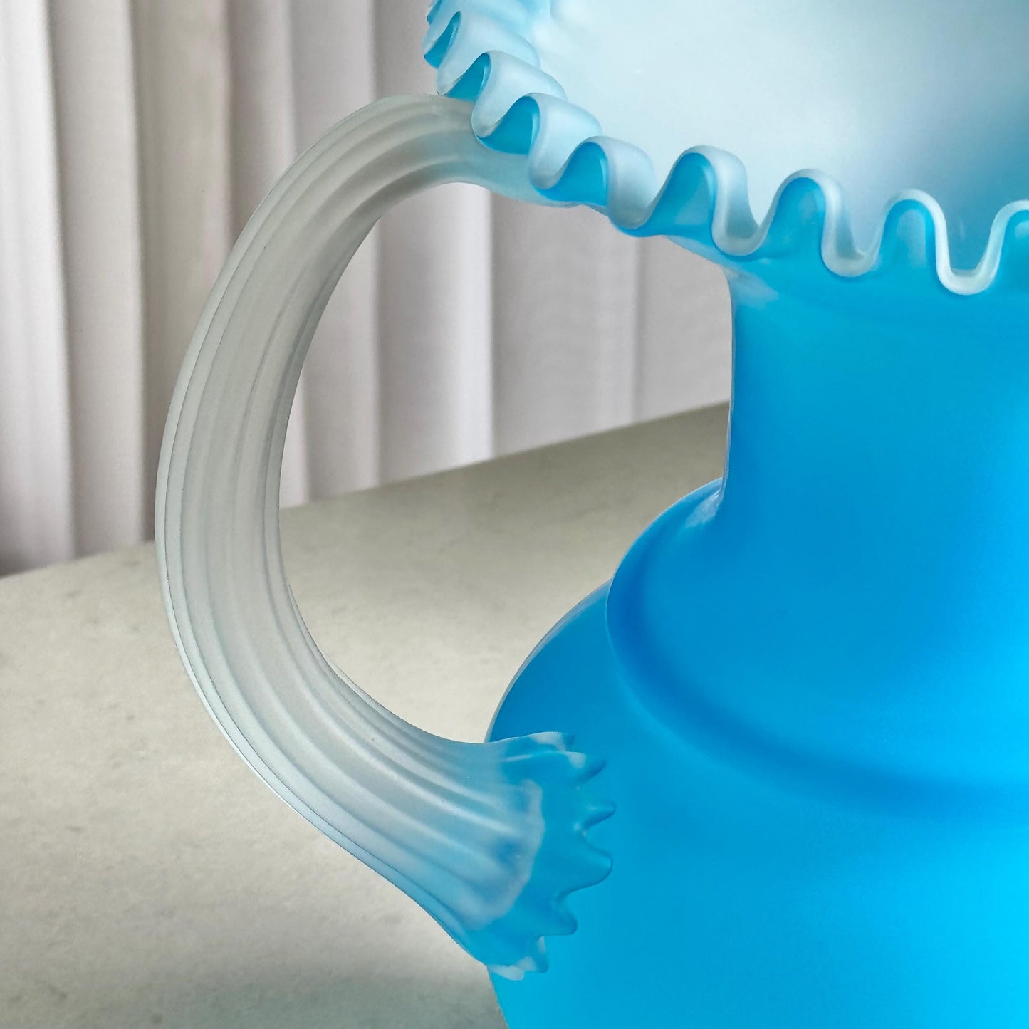 Vintage Satin Finish Robin’s Egg Blue 10-1/4” Pitcher