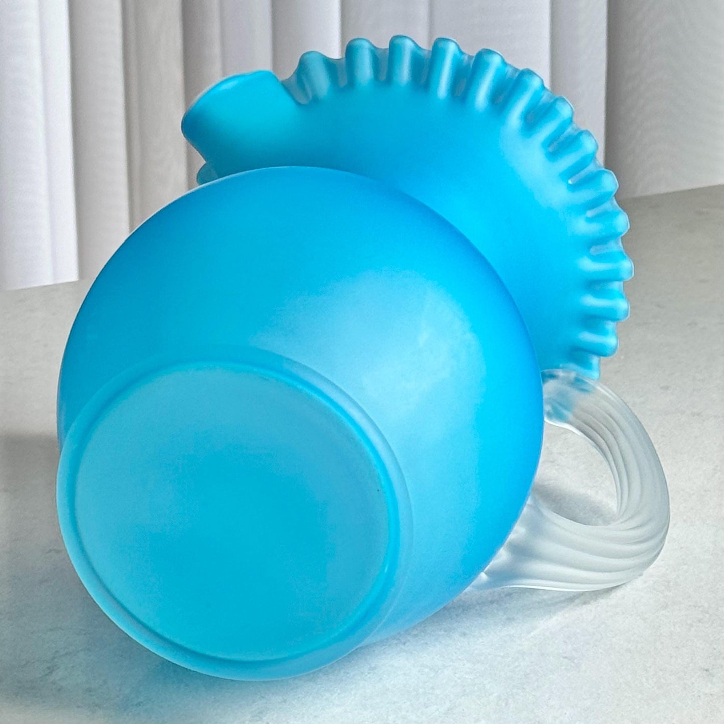 Vintage Satin Finish Robin’s Egg Blue 10-1/4” Pitcher