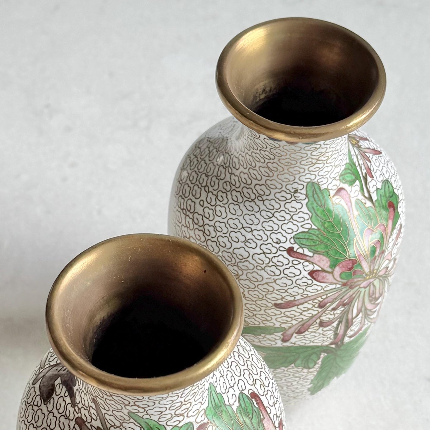 Vintage Chinese Cloisonne Vases (#C1) - Set of 2
