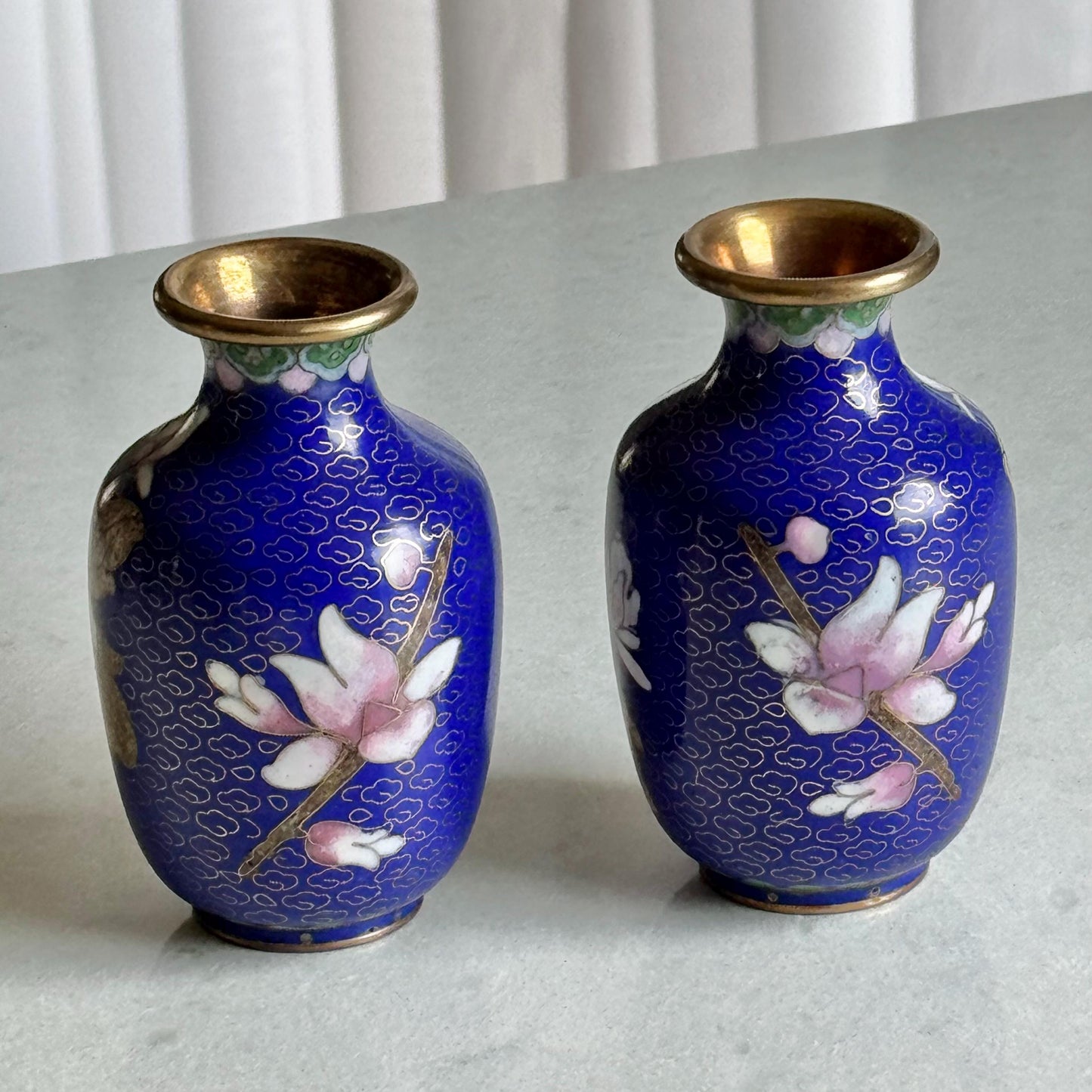Vintage Chinese Cloisonne Vases (#C2) - Set of 2