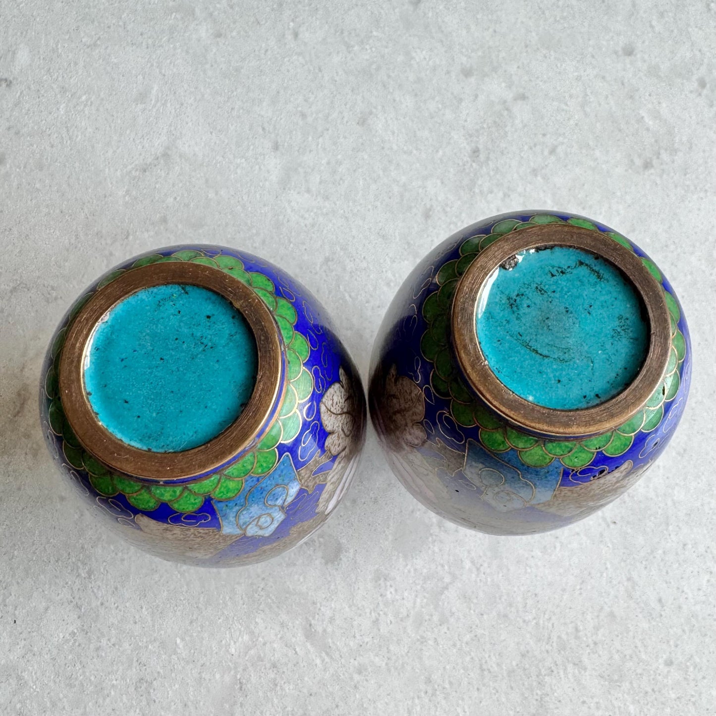 Vintage Chinese Cloisonne Vases (#C2) - Set of 2
