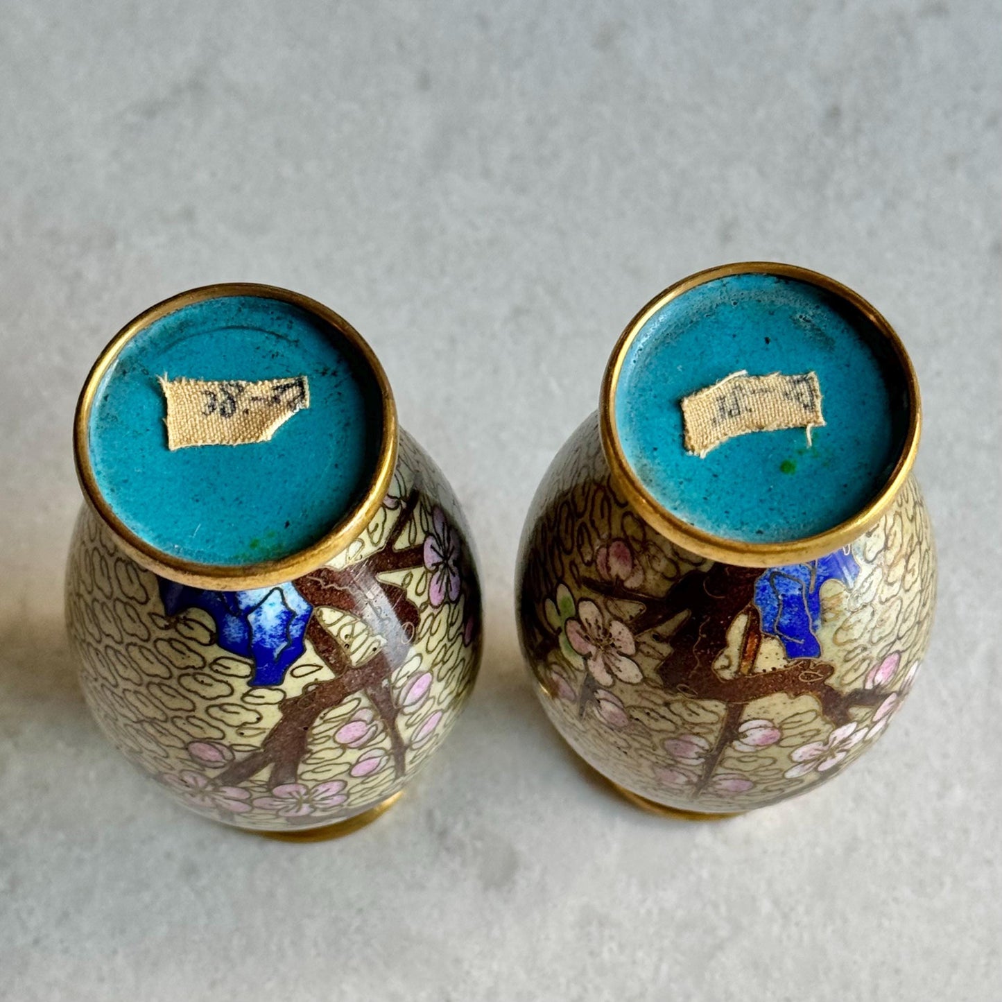 Vintage Chinese Cloisonne Vases (#C3) - Set of 2