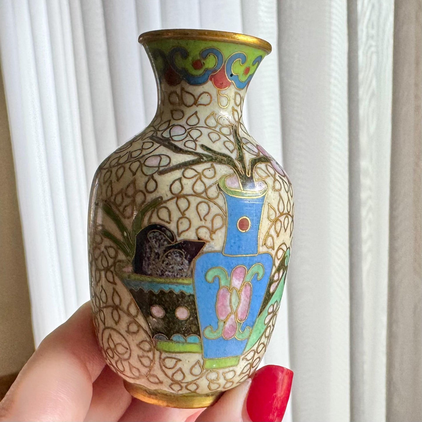 Vintage Chinese Cloisonne Vases (#C4) - Set of 2