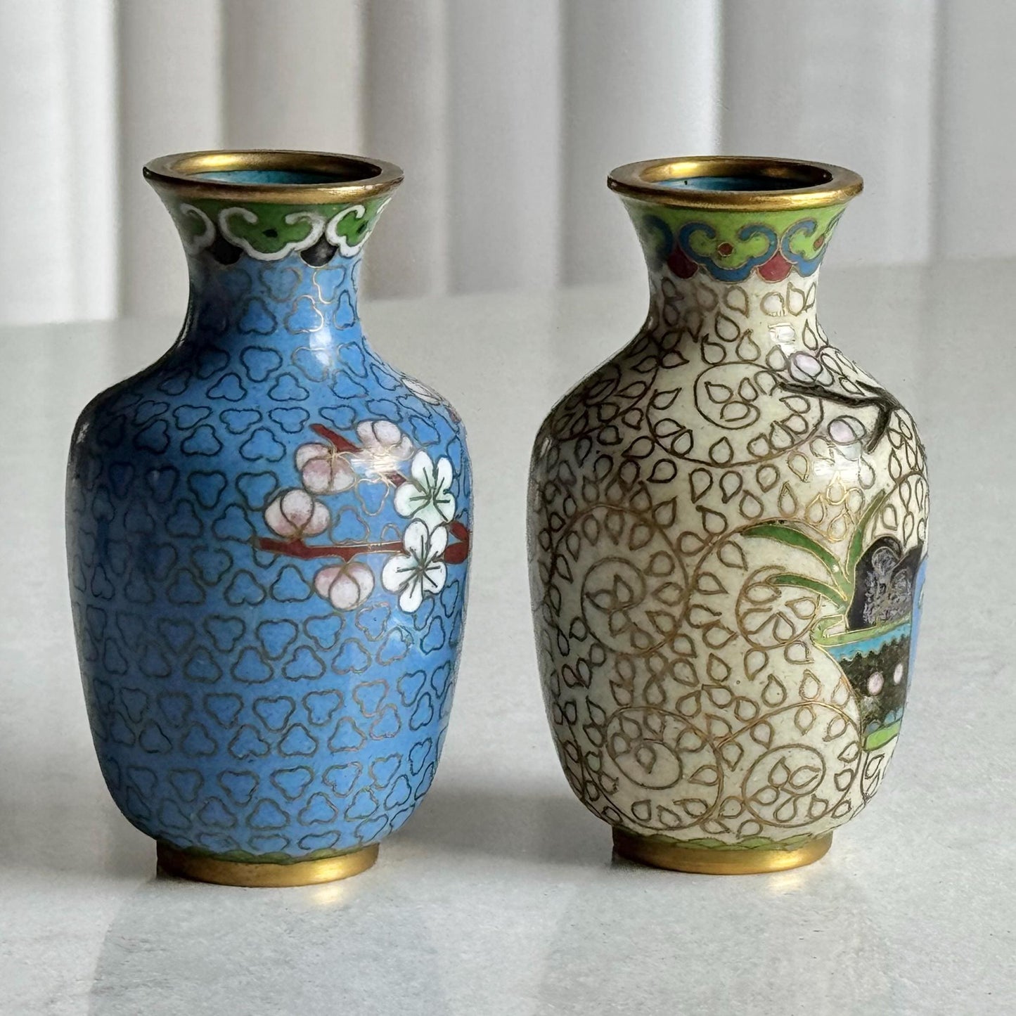 Vintage Chinese Cloisonne Vases (#C4) - Set of 2