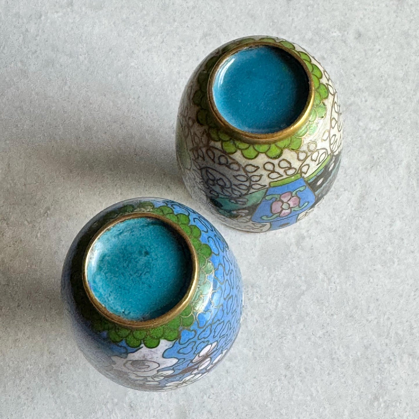 Vintage Chinese Cloisonne Vases (#C4) - Set of 2