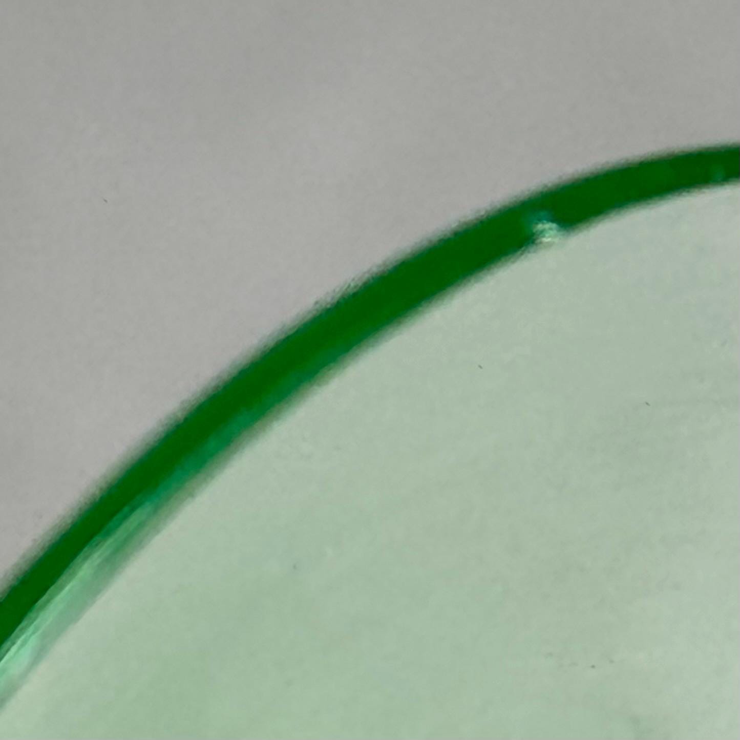Vintage Uranium Glass Green Stem Optic Pattern Glasses - Set of 8
