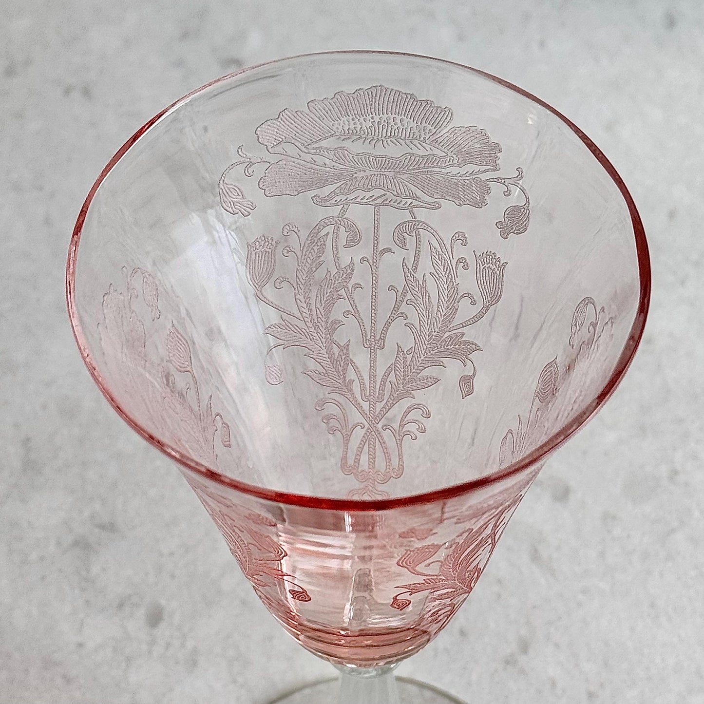Tiffin-Franciscan Flanders Pink Goblets (circa 1927 - 1935) - Set of 12