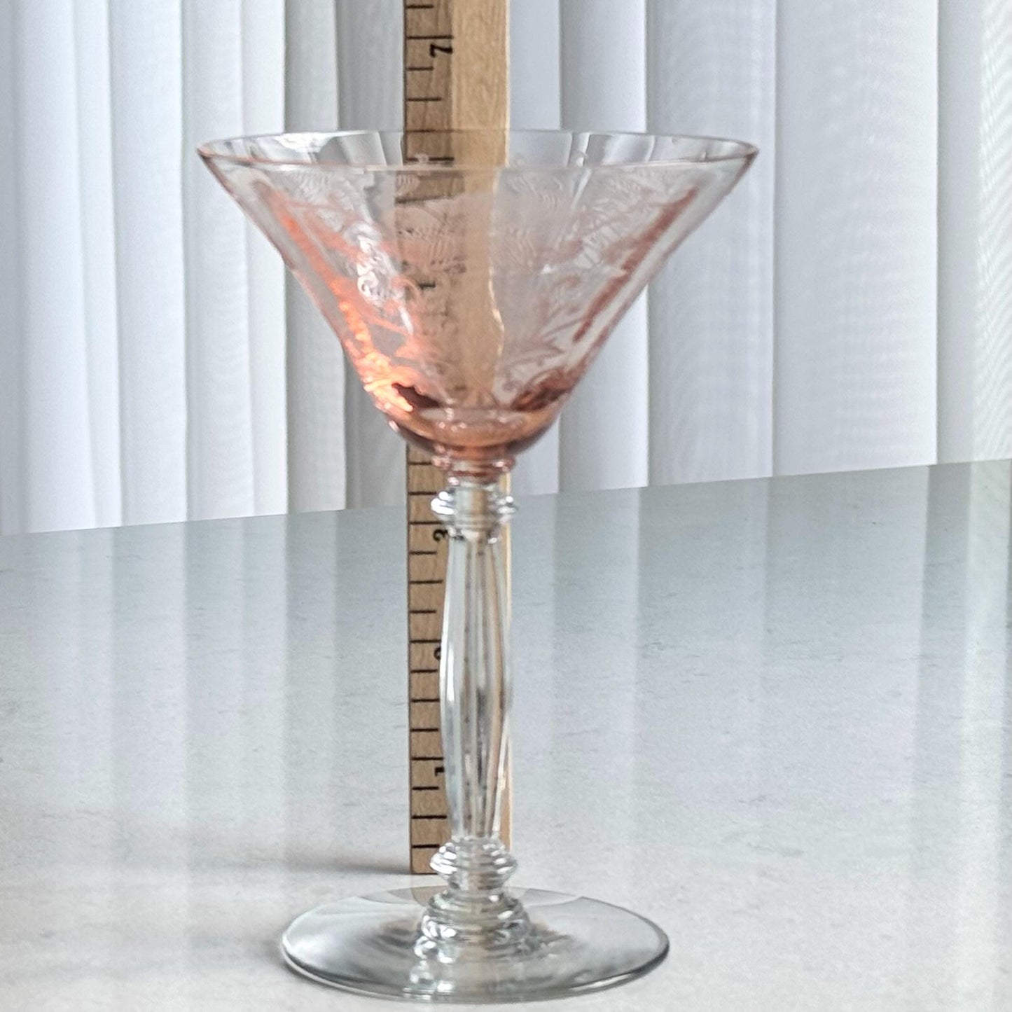 Tiffin-Franciscan Flanders Pink Champagne Coupes / Tall Sherbets (circa 1927 - 1935) - Set of 12