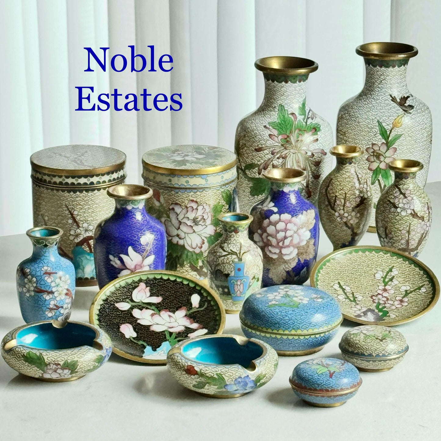 Vintage Chinese Cloisonne Tea Cannister with a Lid