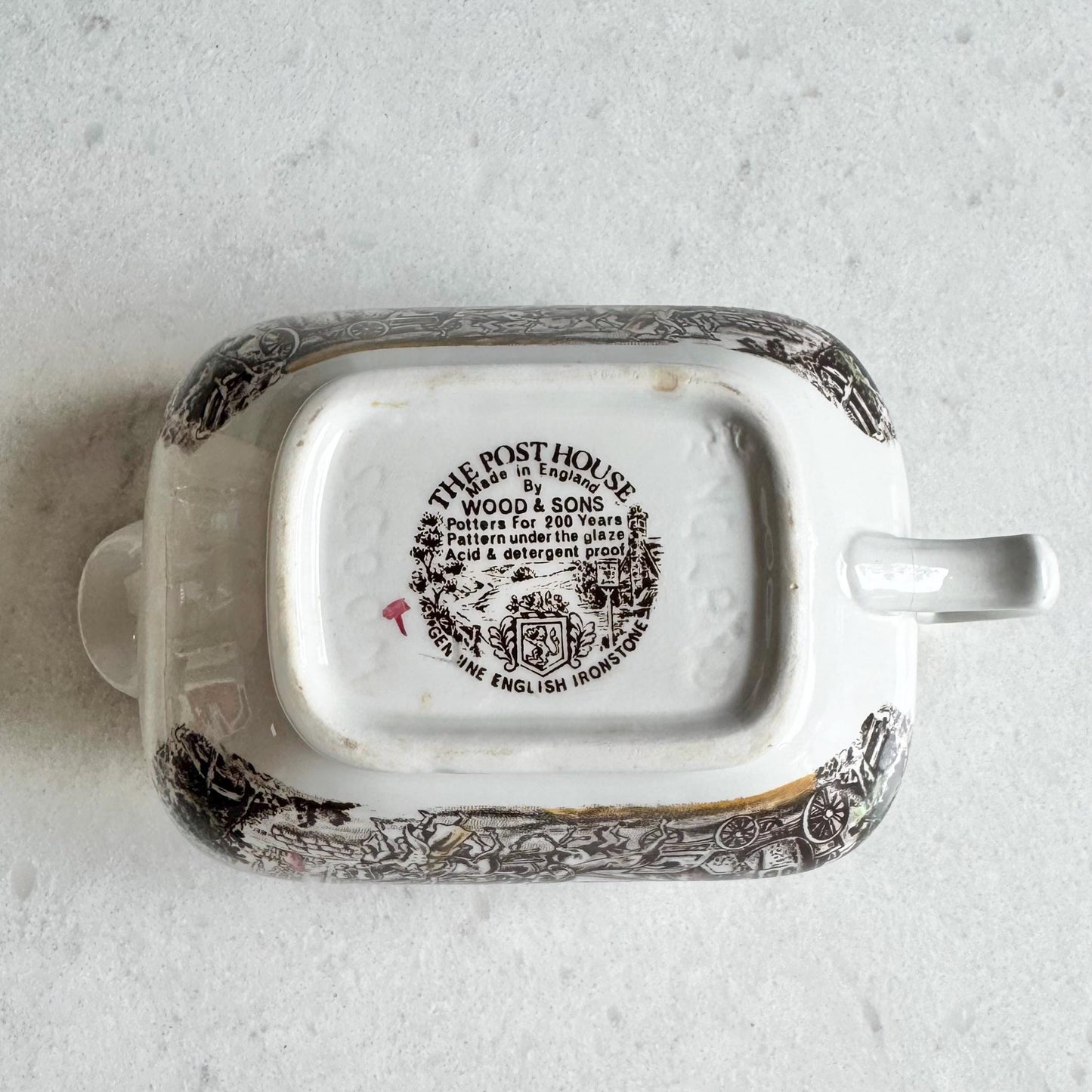 Vintage Wood & Sons The Post House Gravy /Sauce Boat with Underplate