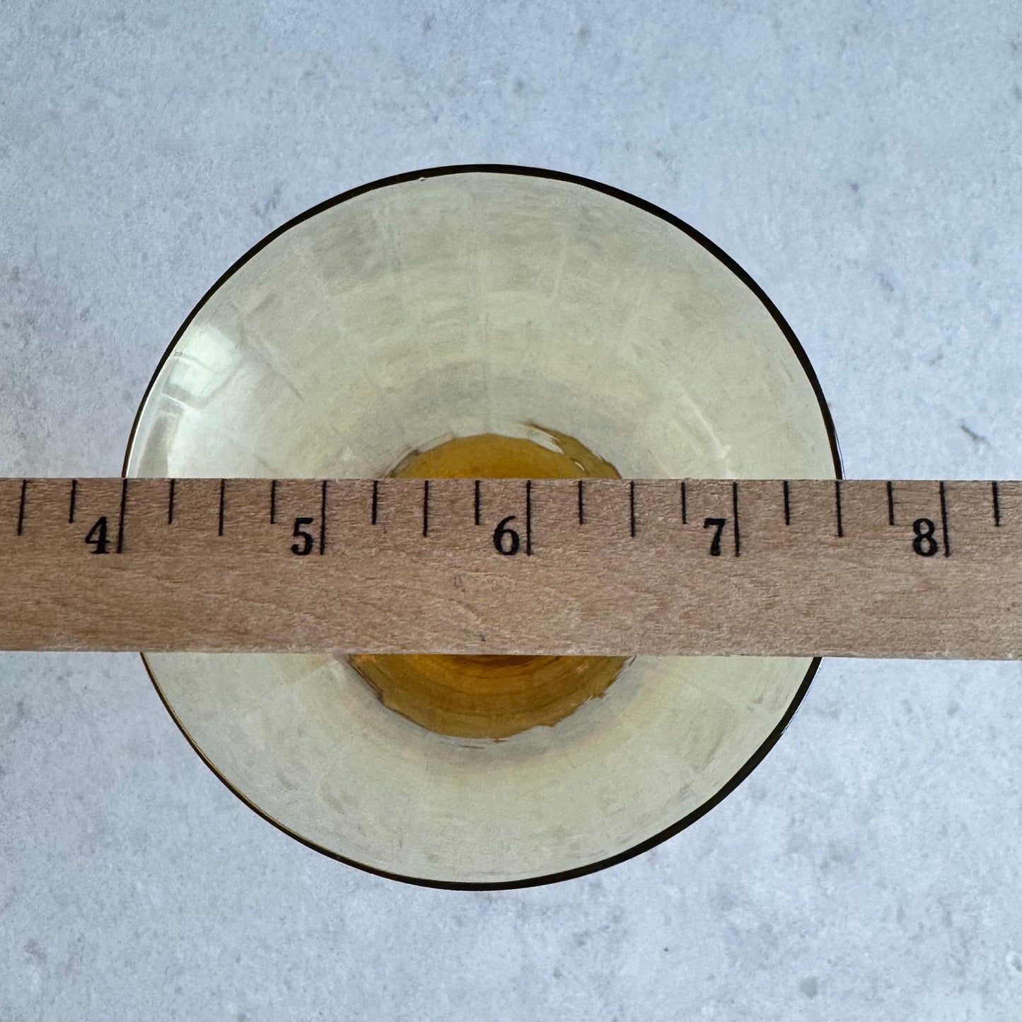 Vintage Cambridge Glass Amber Optic Panel Glasses - Set of 4