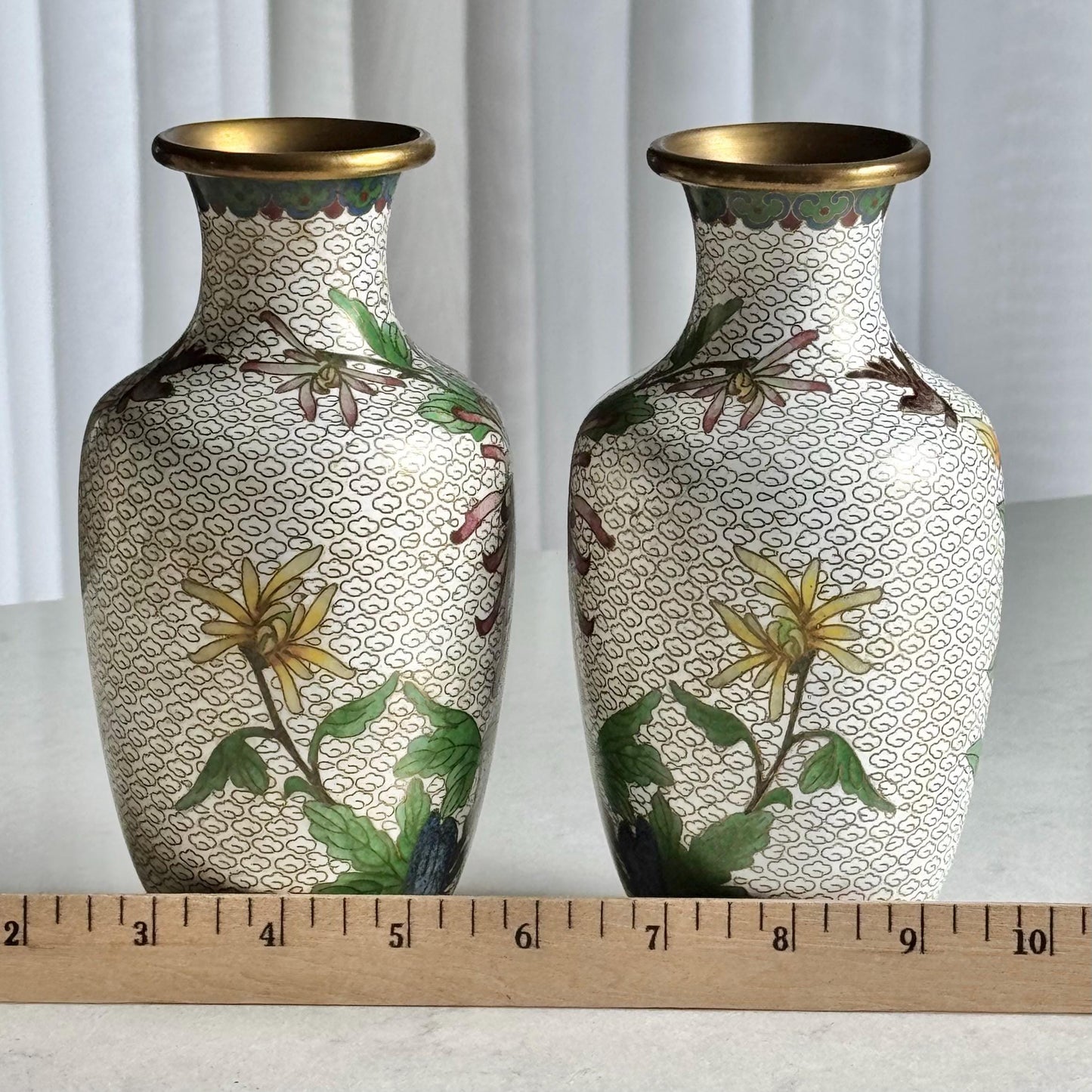 Vintage Chinese Cloisonne Vases (#C1) - Set of 2