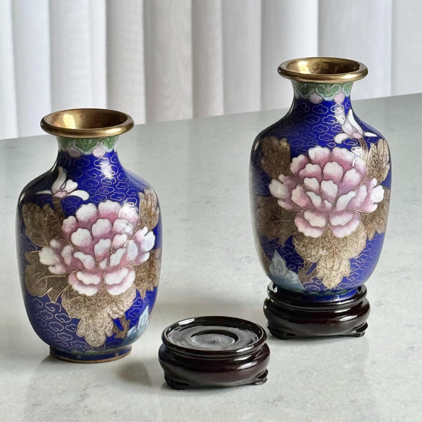 Vintage Chinese Cloisonne Vases (#C2) - Set of 2