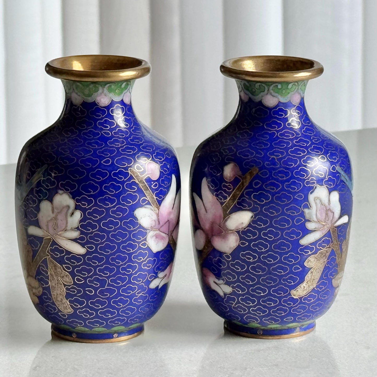Vintage Chinese Cloisonne Vases (#C2) - Set of 2