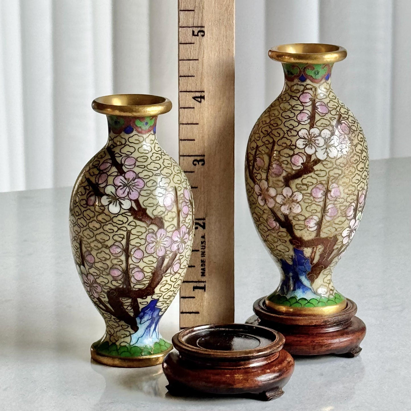 Vintage Chinese Cloisonne Vases (#C3) - Set of 2