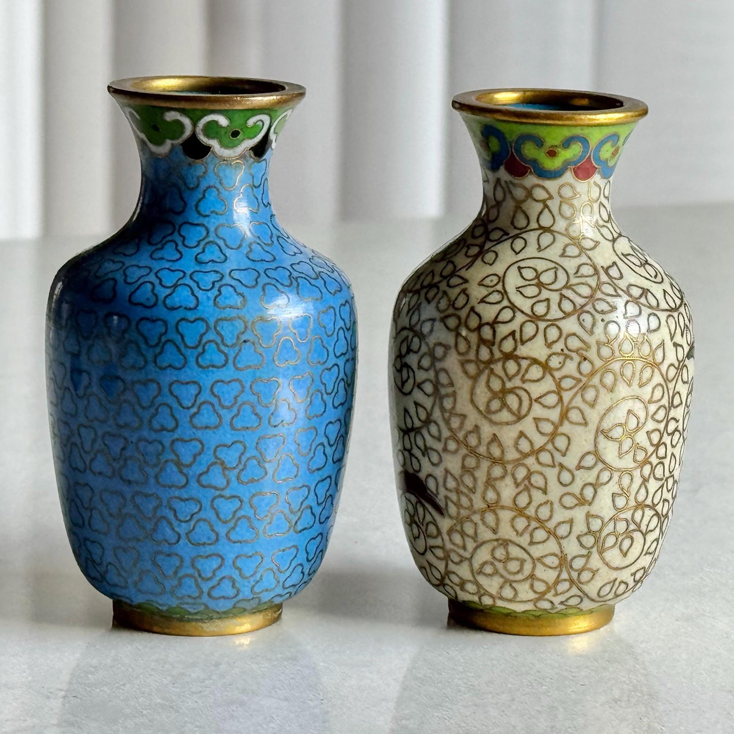 Vintage Chinese Cloisonne Vases (#C4) - Set of 2