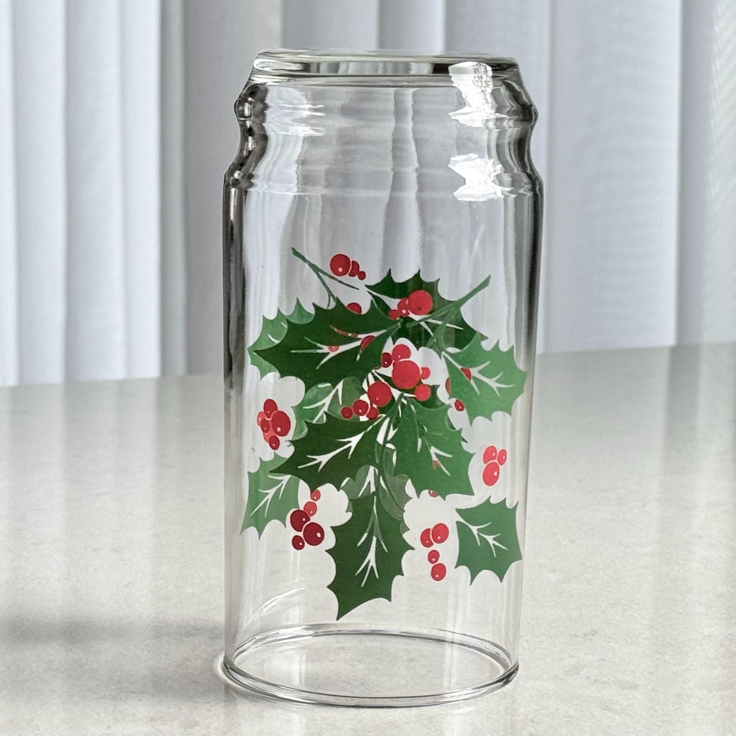 Vintage Indiana Glass 16 Ounce Holly Tumblers - Set of 7
