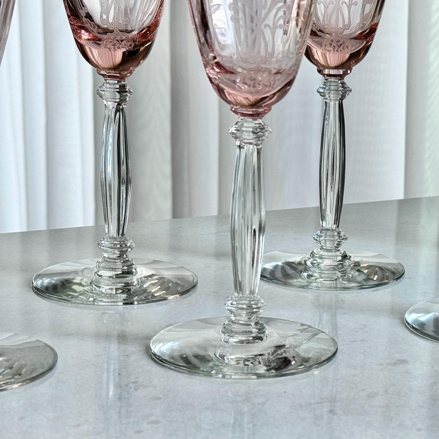Tiffin-Franciscan Flanders Pink Goblets (circa 1927 - 1935) - Set of 12