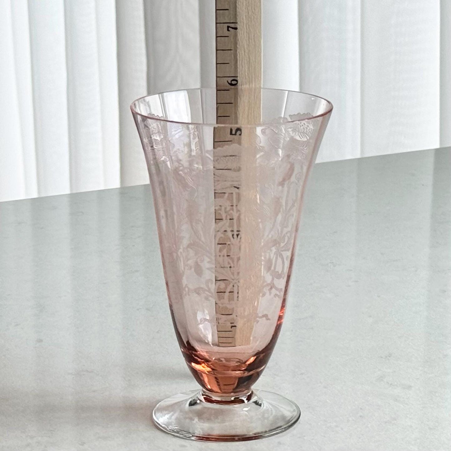 Tiffin-Franciscan Flanders Pink Footed Ice Tea Tumblers (circa 1927 - 1935) - Set of 10