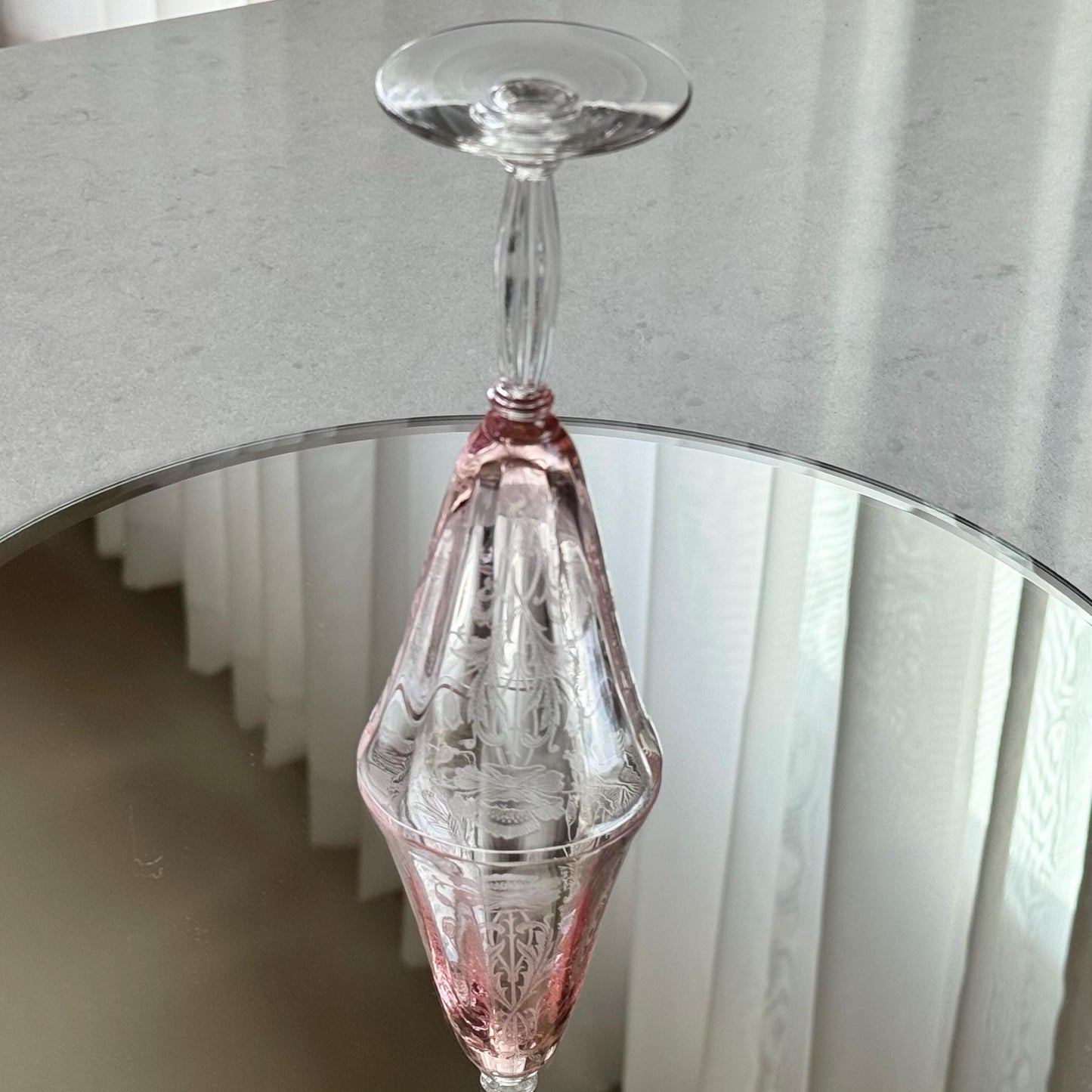 Tiffin-Franciscan Flanders Pink Wine Glasses (circa 1927 - 1935) - Set of 10