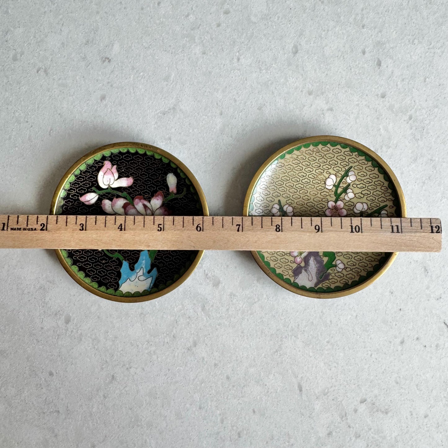 Vintage Chinese Cloisonne Dishes - Set of 2