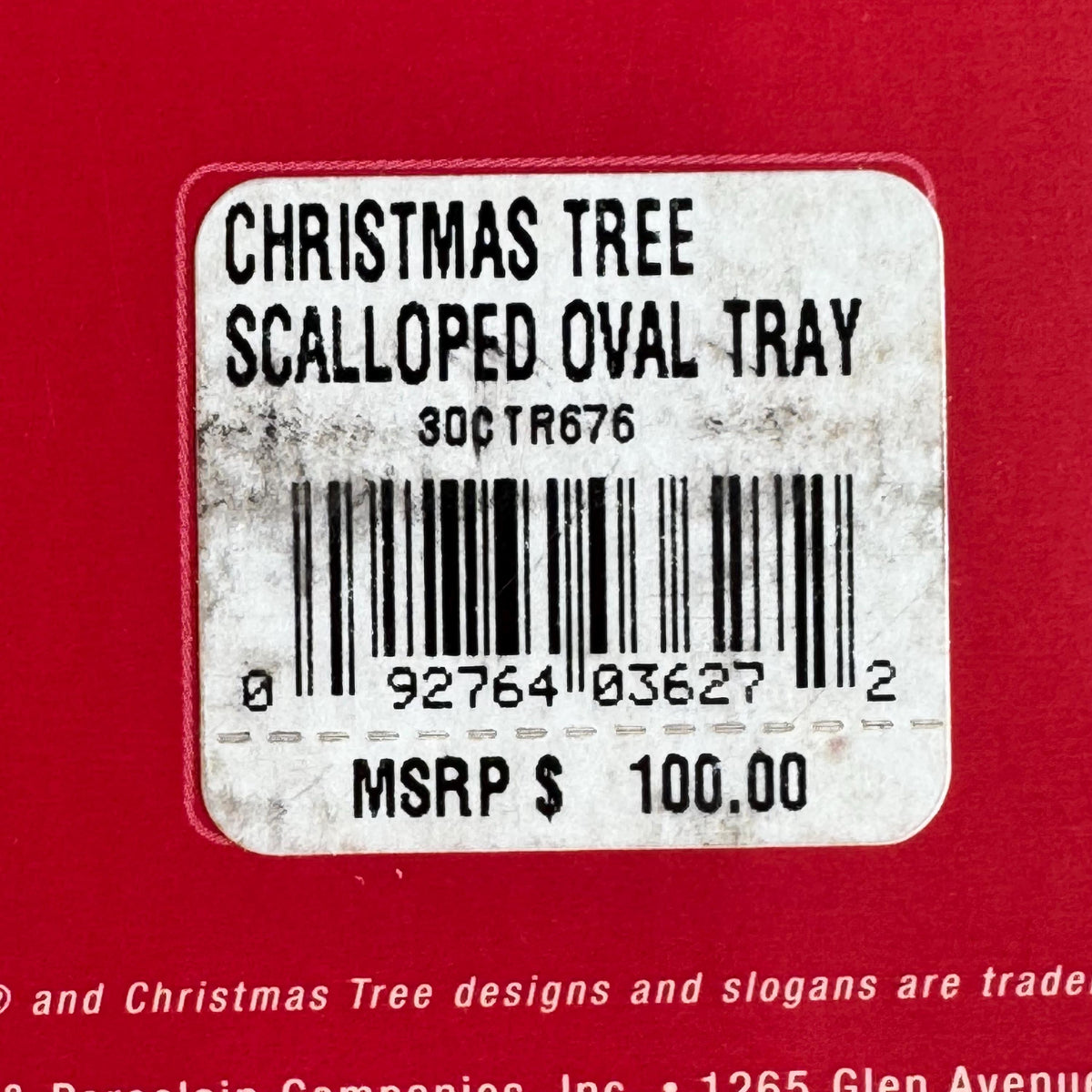 Vintage Spode Christmas Tree Large 15” Scalloped Oval Platter / Tray