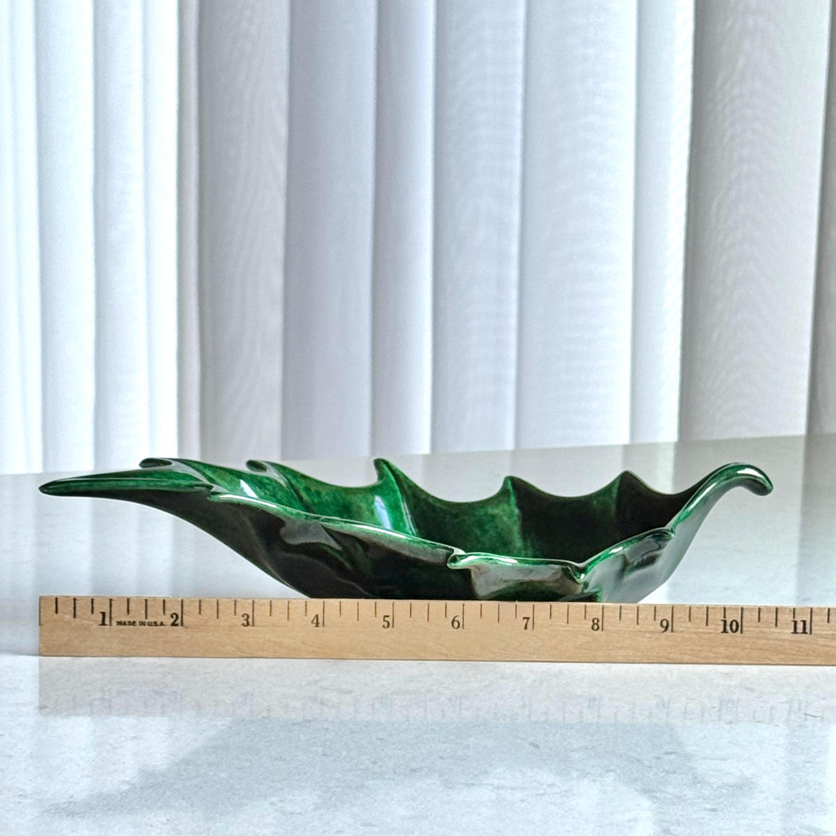Vintage Atlantic Mold Hand Painted Holly Leaf Dishes (circa 1981) - Set of 2
