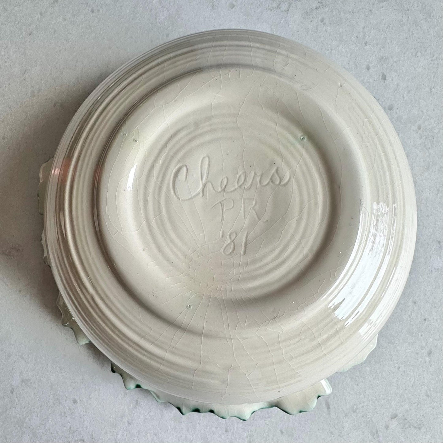 Vintage Atlantic Mold Hand Painted Holly Berry Rimmed Bowl and Ladle