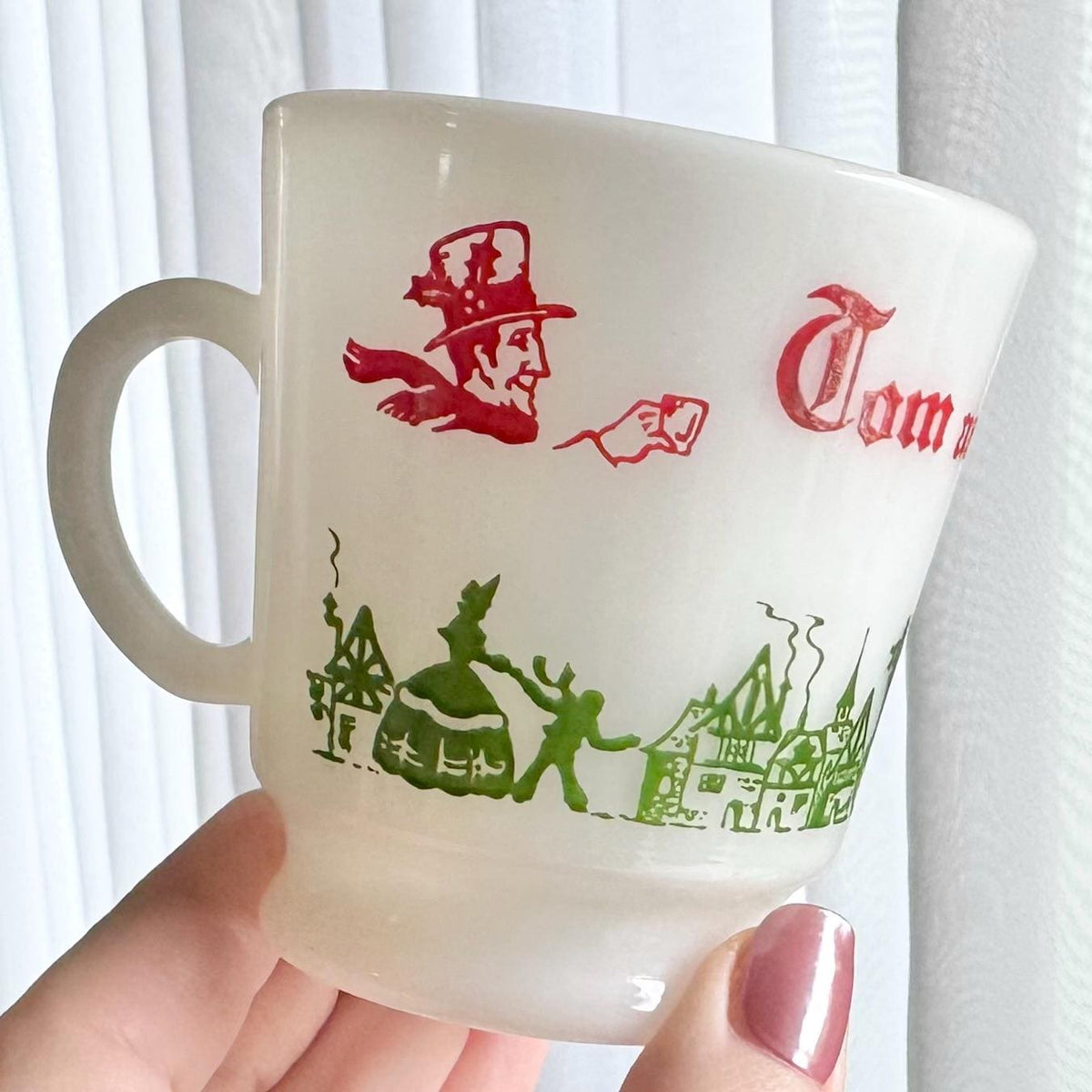 Vintage Hazel Atlas Tom & Jerry Punch Bowl and 5 Cups