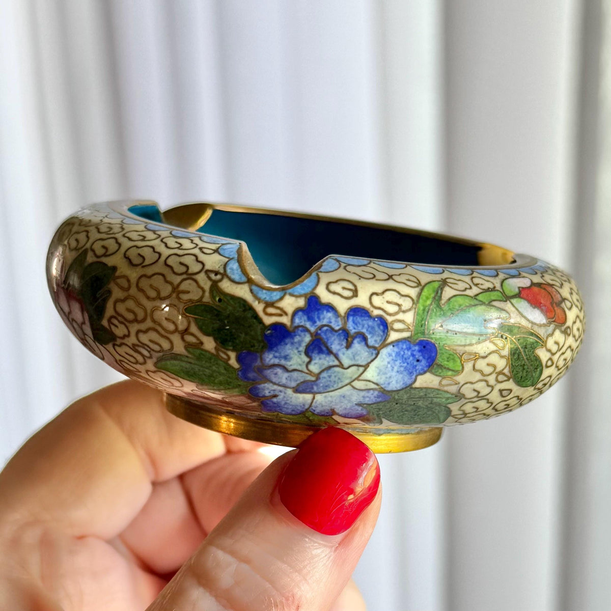 Antique Chinese Cloisonne Ashtrays - Set of 2