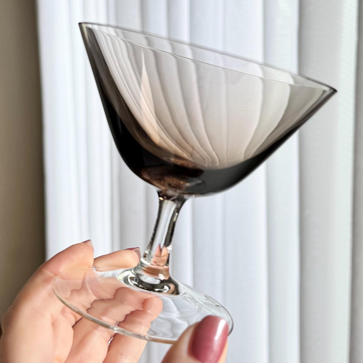 Vintage Theresienthal Brown Bowl Glasses - Set of 5
