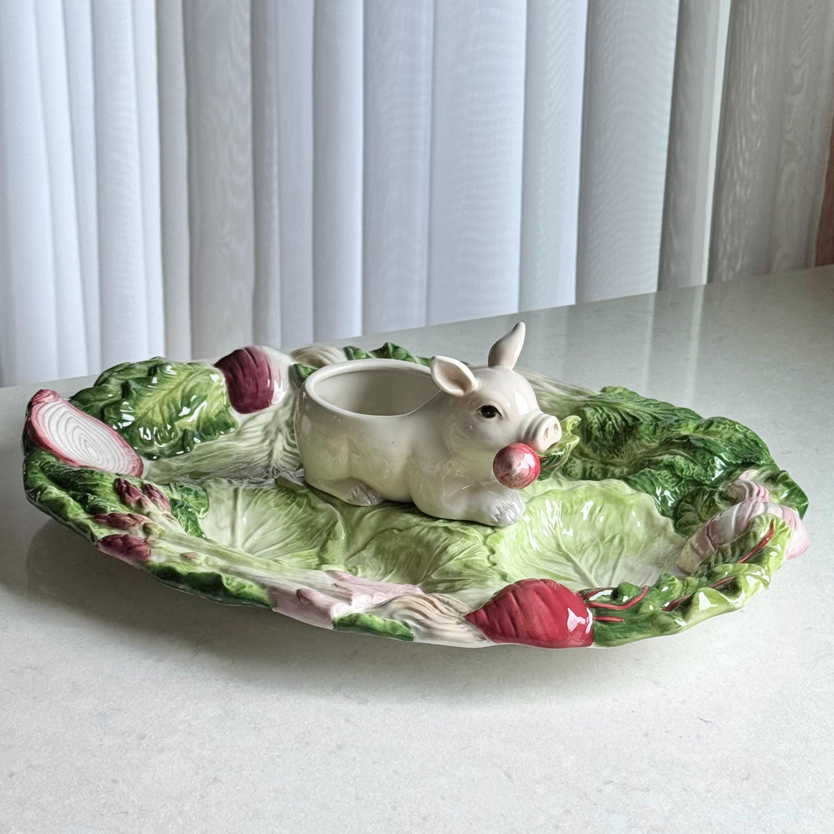 Vintage Fitz & Floyd French Market Divided Serving Platter (18" x 13")