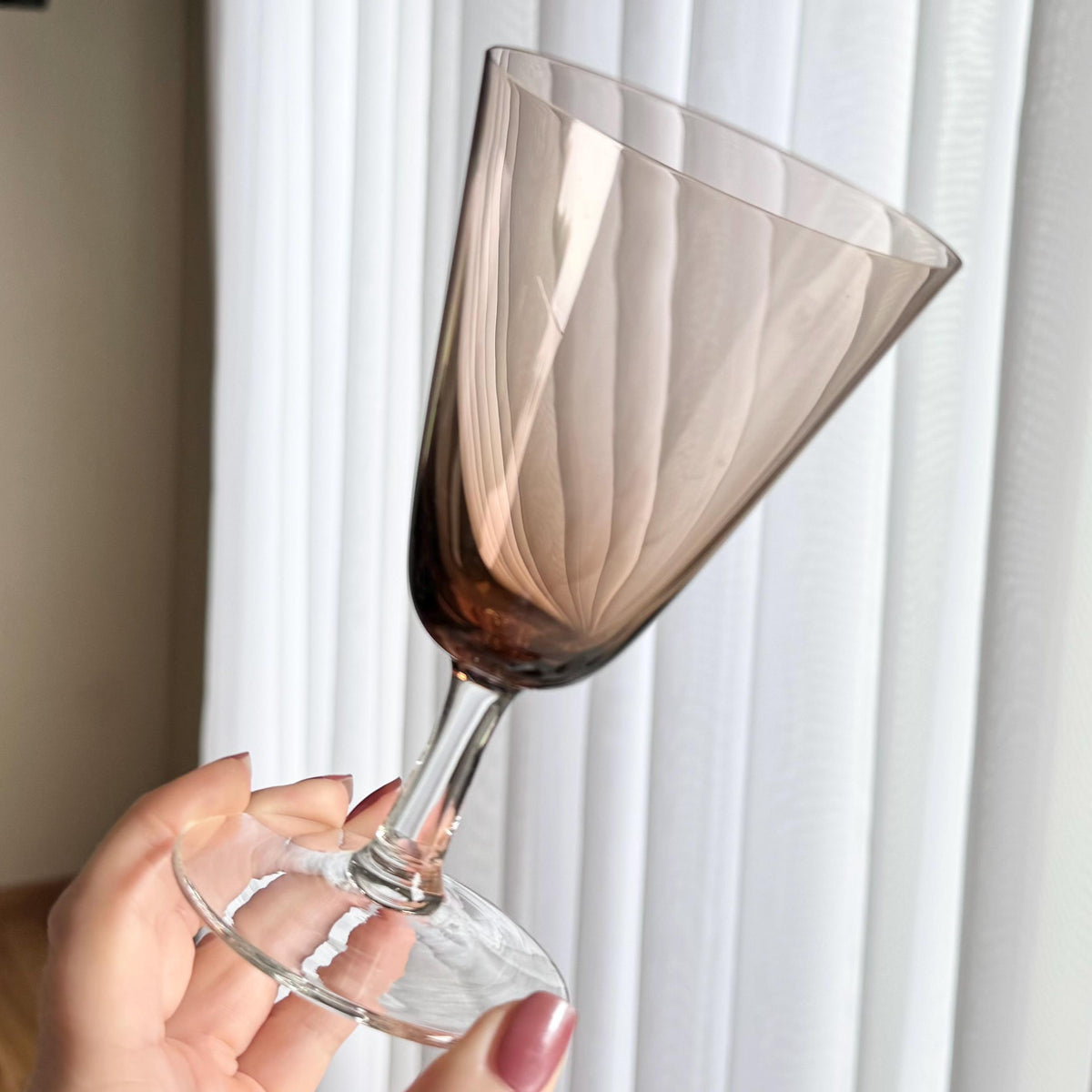 Vintage Theresienthal Brown Bowl Glasses - Set of 7