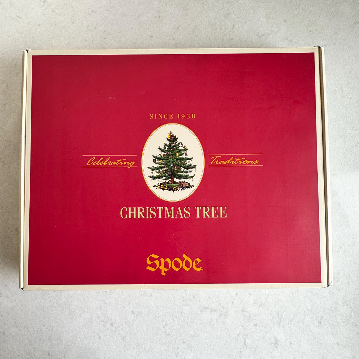 Vintage Spode Christmas Tree Large 15” Scalloped Oval Platter / Tray