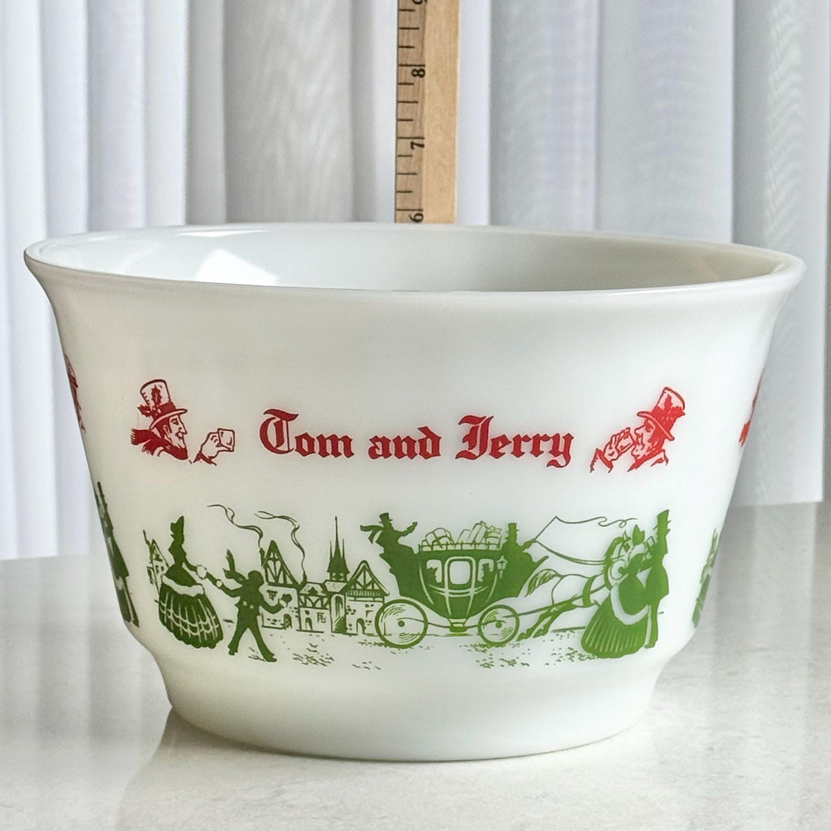 Vintage Hazel Atlas Tom & Jerry Punch Bowl and 5 Cups