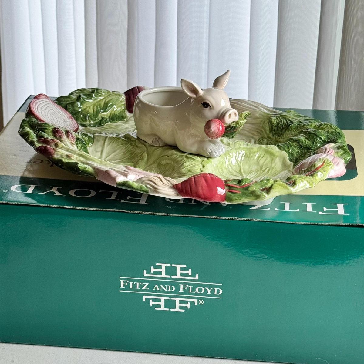 Vintage Fitz & Floyd French Market Divided Serving Platter (18" x 13")