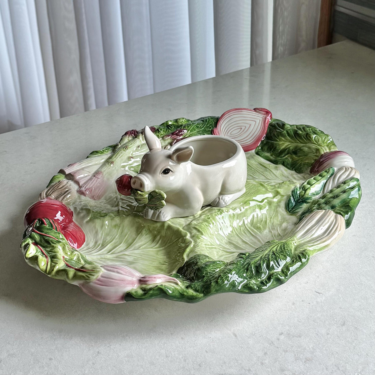 Vintage Fitz & Floyd French Market Divided Serving Platter (18" x 13")