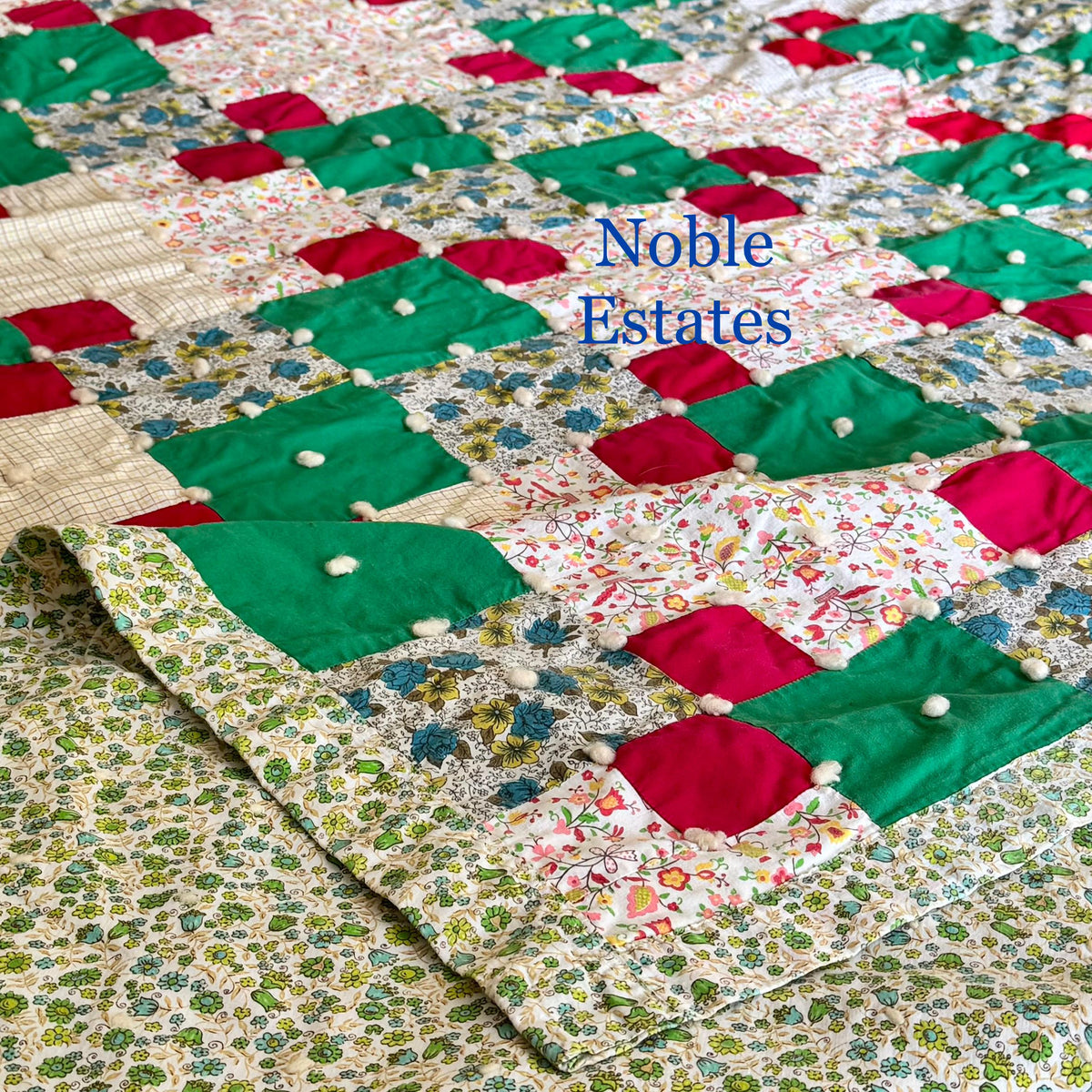Vintage Hand Tied Patchwork Quilt - Approx. 62 in. x 80 in.