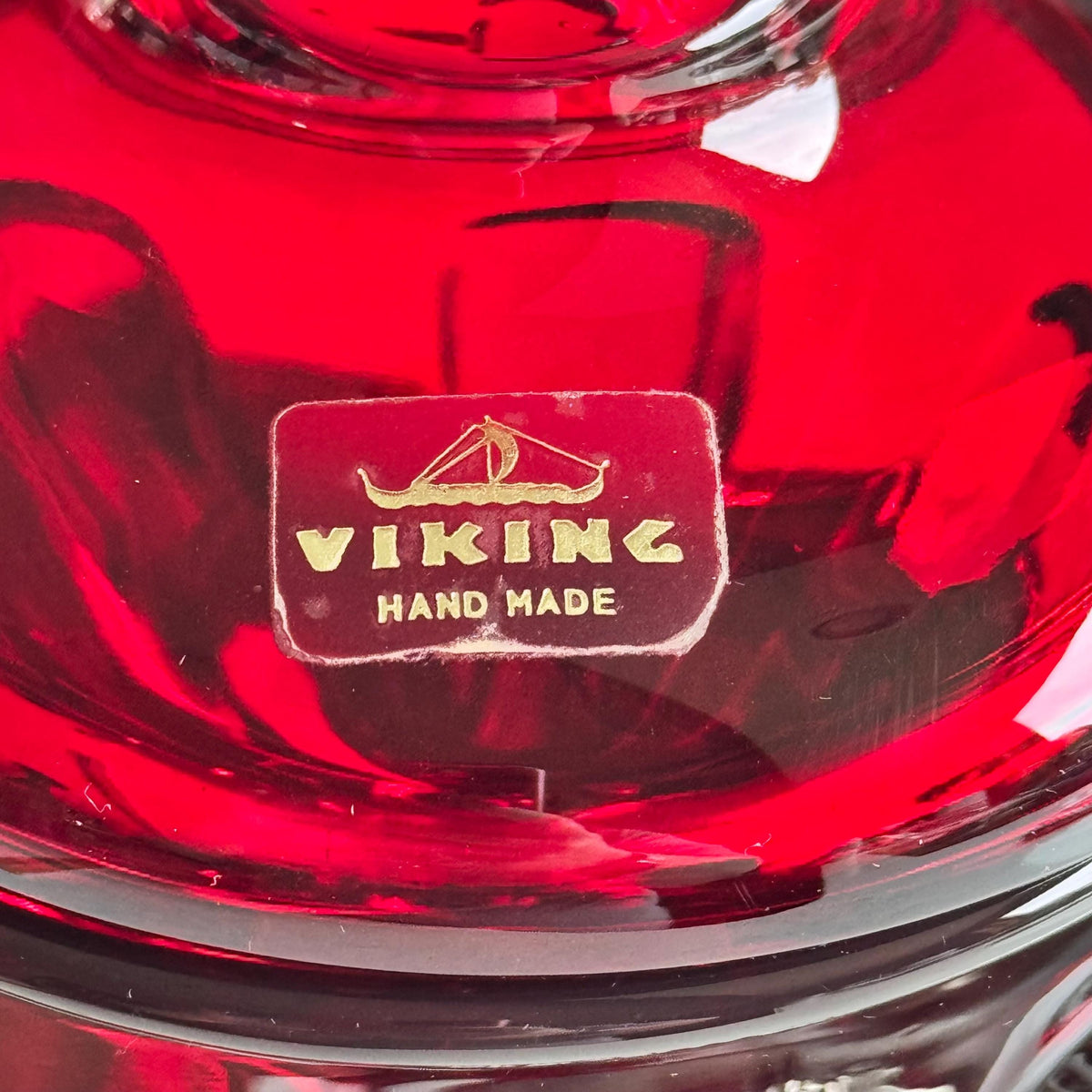 Vintage Viking Ruby Red Epic Pedestal Dish with Lid