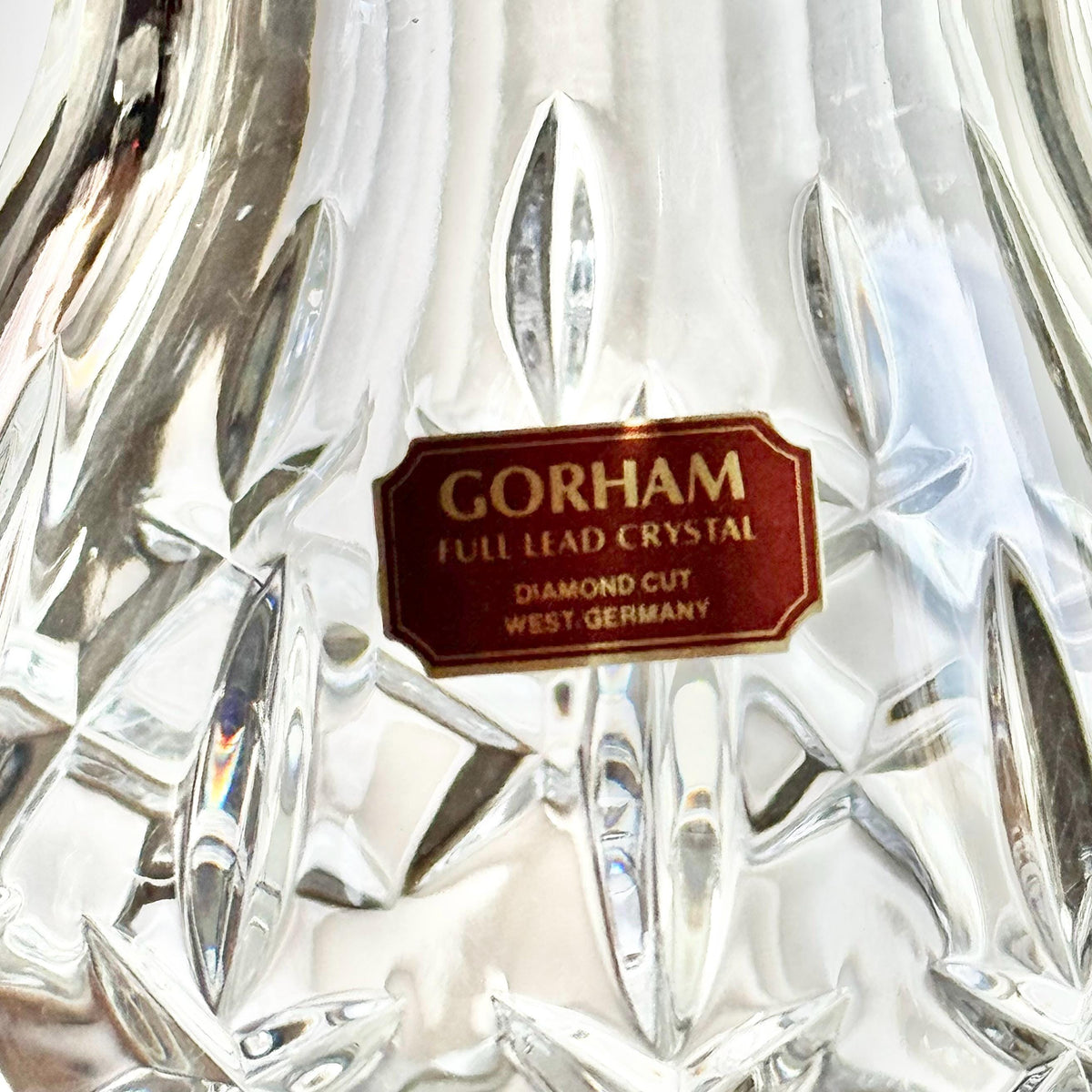 Vintage Gorham Crystal King Edward Fairy Light / Courting Lamp / Hurricane Candle Holder (circa 1982 - 1999) - Set of 2