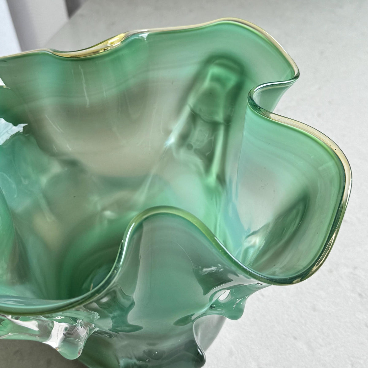 Vintage Daniel Edler Mars Flower Art Glass Vase (circa 1991)