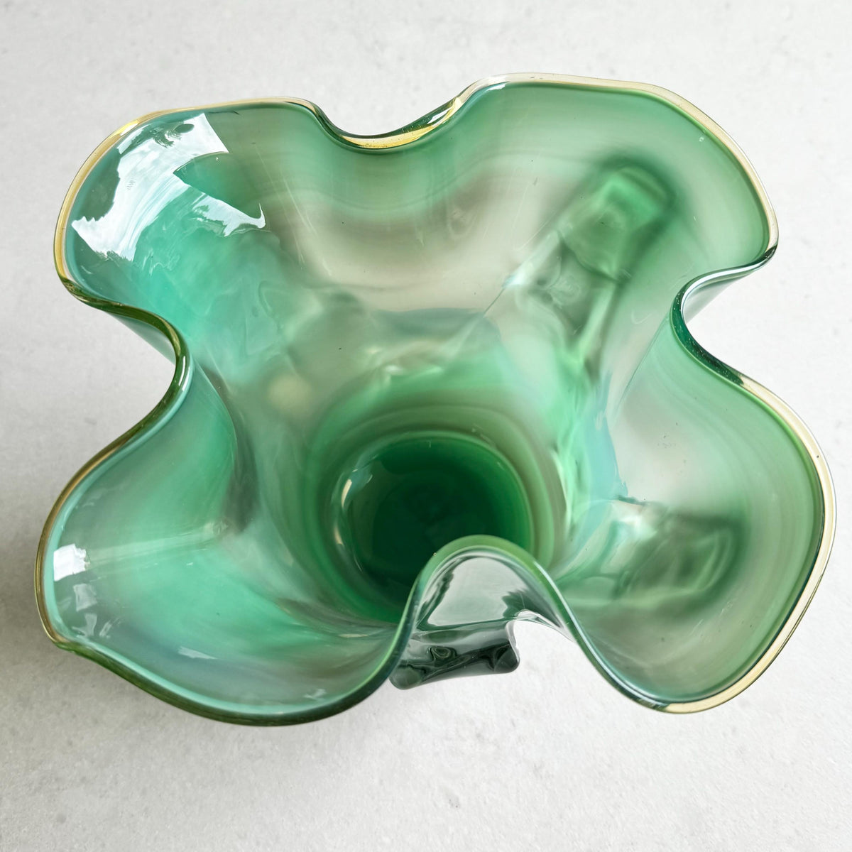 Vintage Daniel Edler Mars Flower Art Glass Vase (circa 1991)