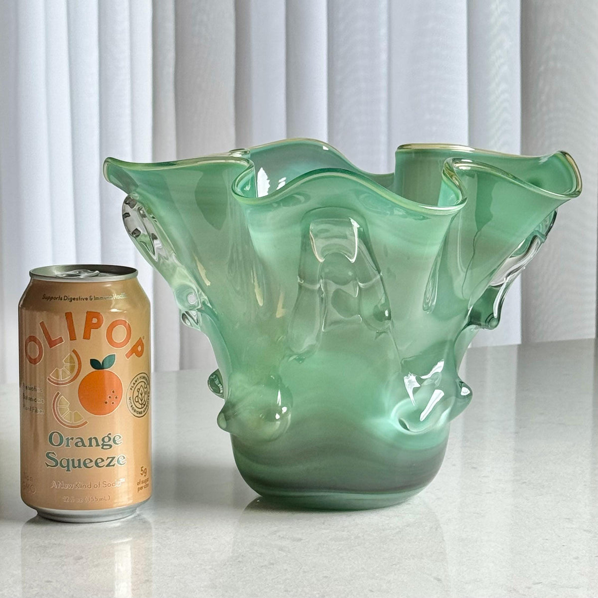 Vintage Daniel Edler Mars Flower Art Glass Vase (circa 1991)