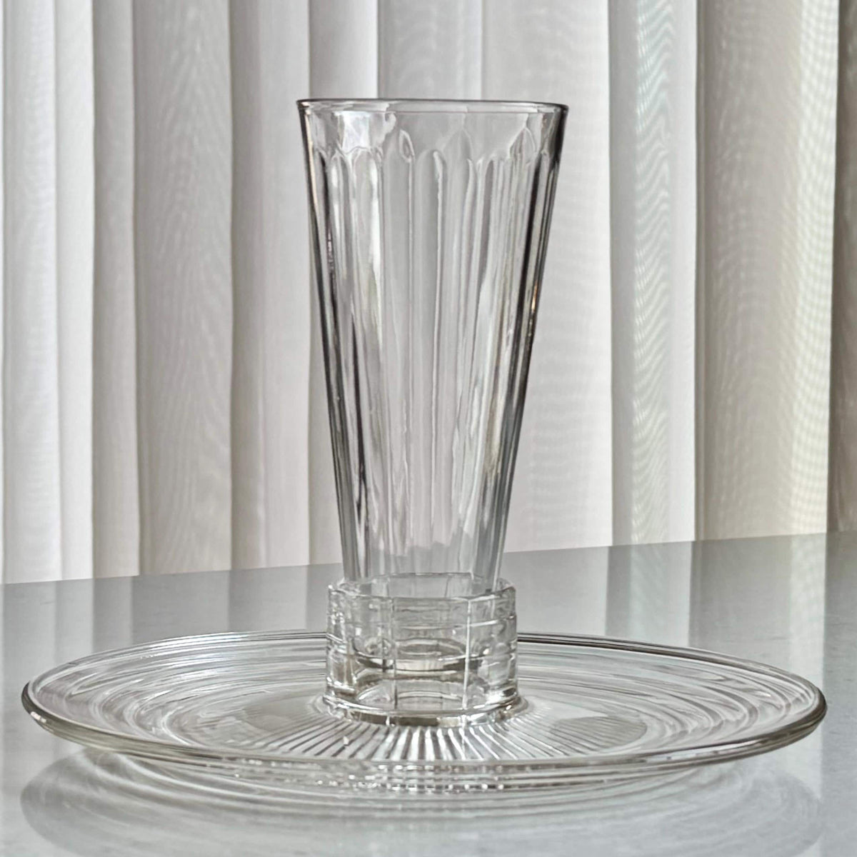 Vintage Louis A. Leppke Safe Save Plates with Tumblers (circa 1930s) - 4 sets, 8 pieces total