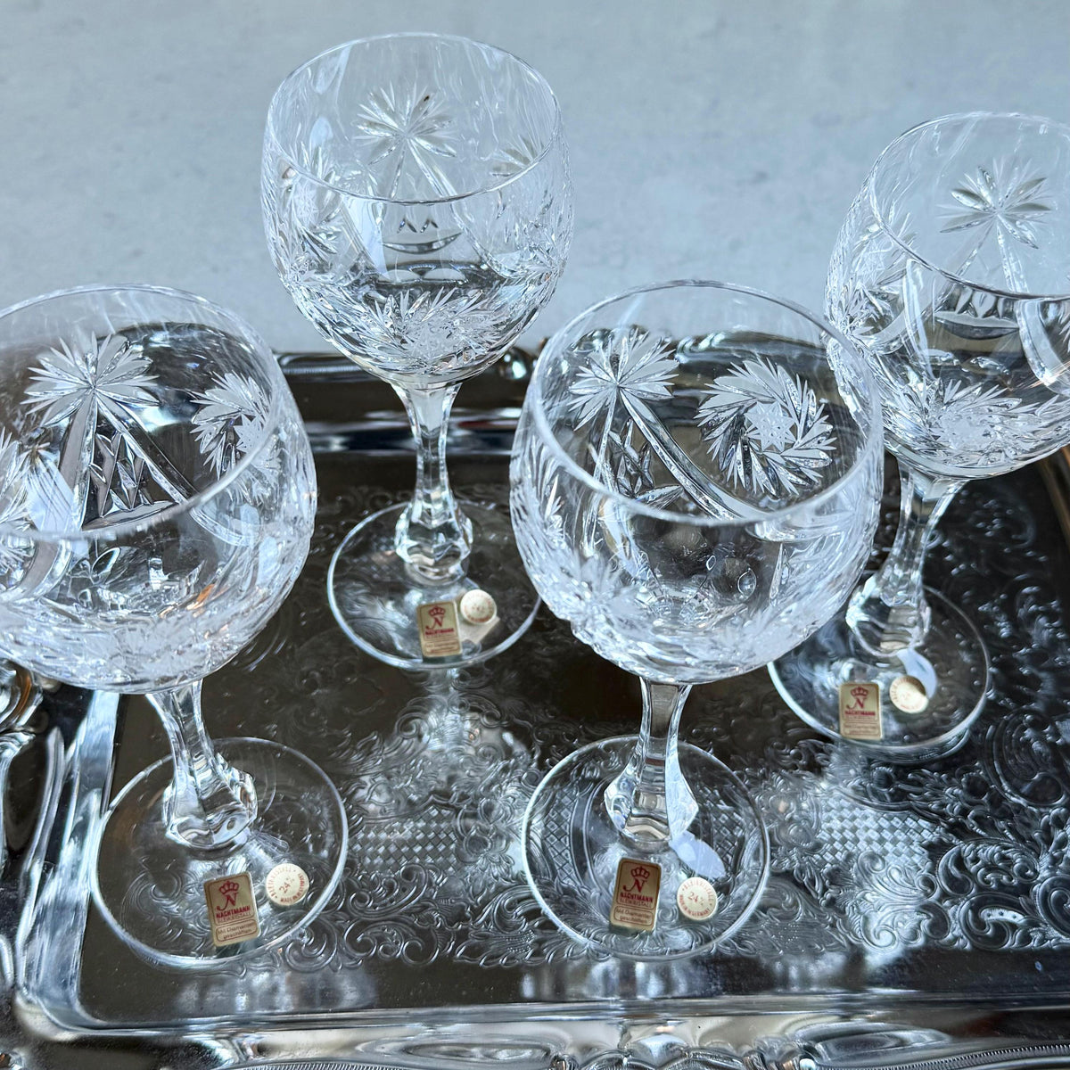 Vintage Nachtmann Schliff Schleuder Glasses - Set of 4