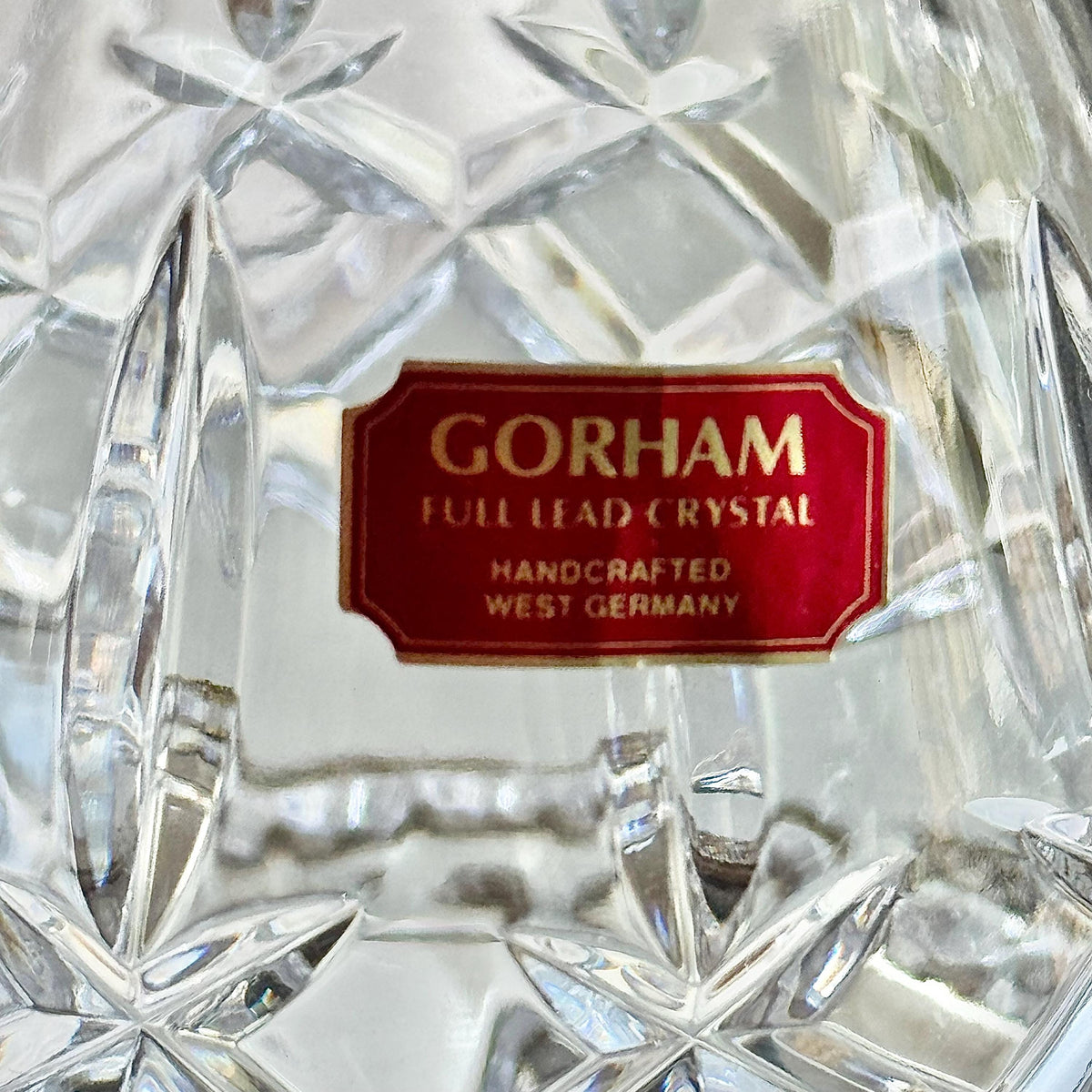 Vintage Gorham Crystal King Edward Fairy Light / Courting Lamp / Hurricane Candle Holder (circa 1982 - 1999) - Set of 2