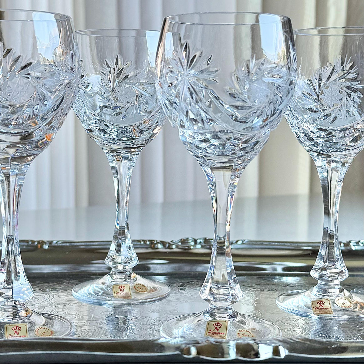 Vintage Nachtmann Schliff Schleuder Glasses - Set of 4