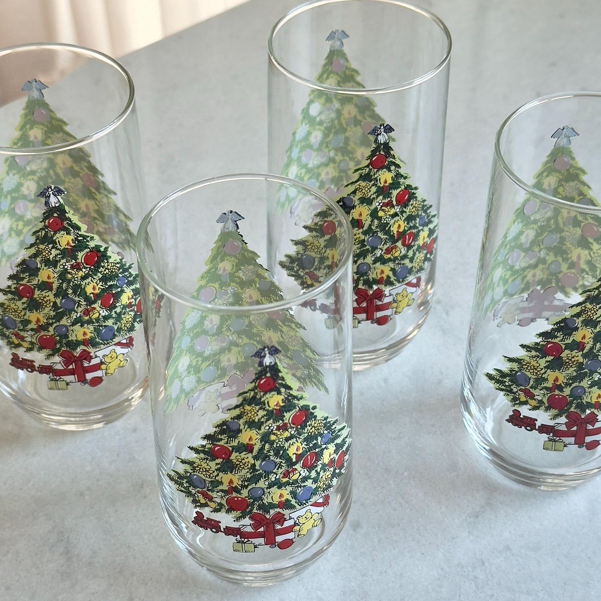 Vintage Pfaltzgraff Heritage Christmas Glasses - Set of 4 Tumblers