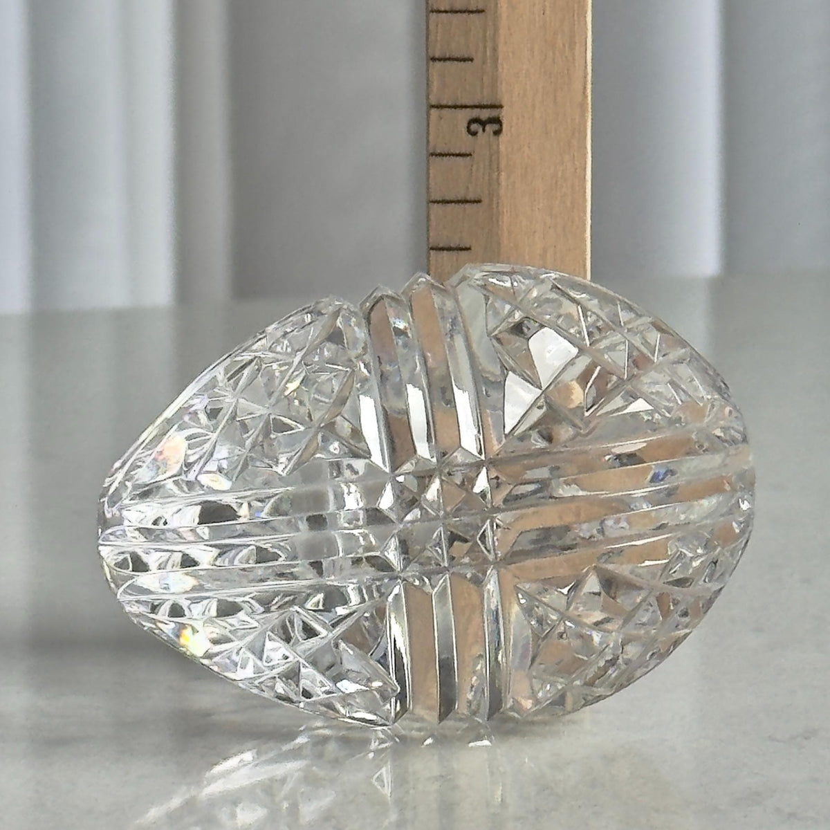 Vintage Waterford Crystal Ribbon Egg Paperweight