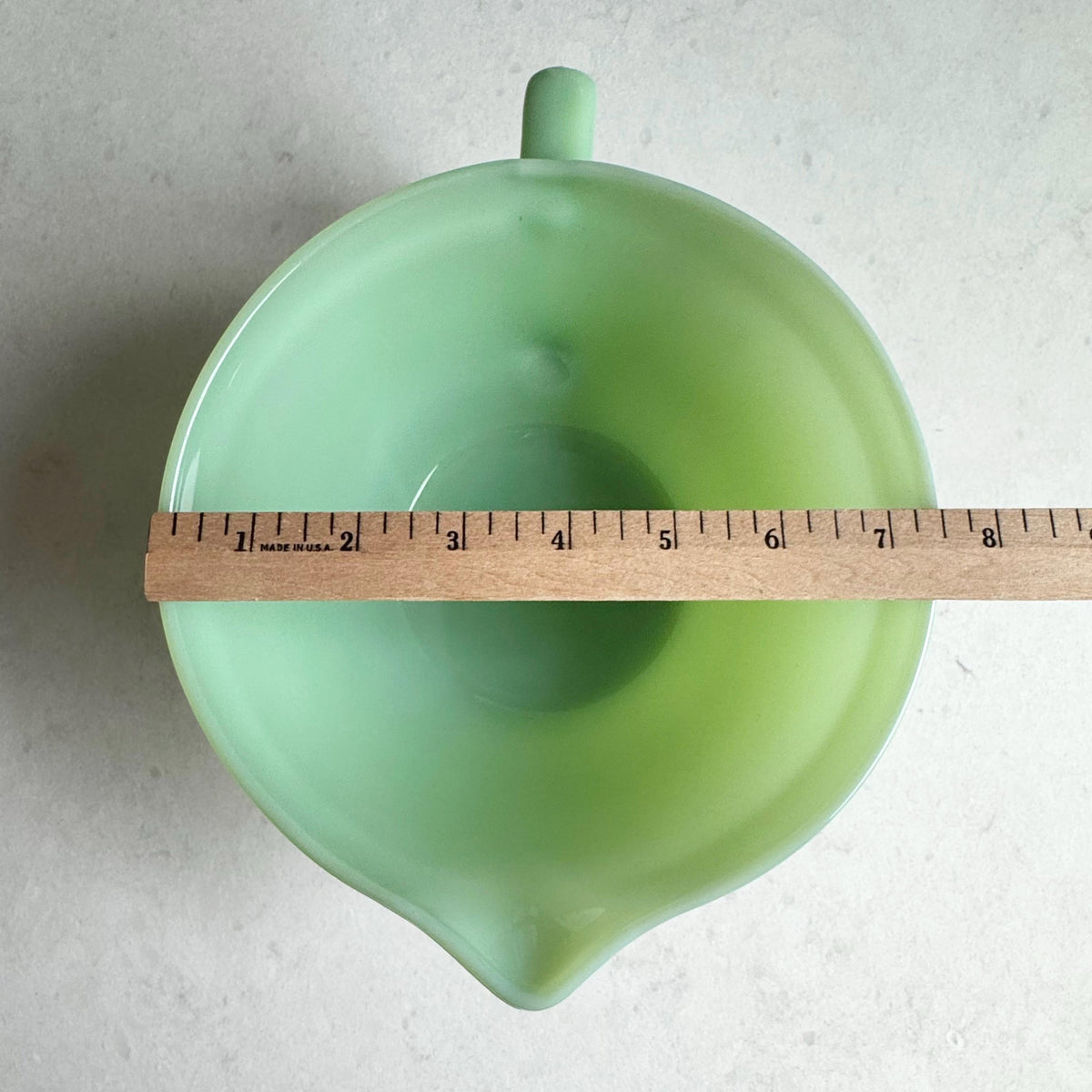 Vintage Anchor Hocking Fire King Jadite Batter Bowl with Handle